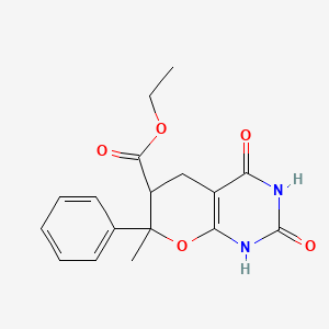 Ethyl 2,4-dihydroxy-7-methyl-7-phenyl-6,7-dihydro-5H-pyrano[2,3-d]pyrimidine-6-carboxylate