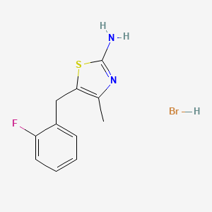 molecular formula C11H12BrFN2S B1521169 5-[(2-氟苯基)甲基]-4-甲基-1,3-噻唑-2-胺氢溴酸盐 CAS No. 1181458-64-9