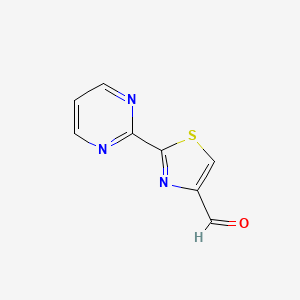 molecular formula C8H5N3OS B1521175 2-(Pyrimidin-2-yl)-1,3-thiazole-4-carbaldehyde CAS No. 1178019-16-3
