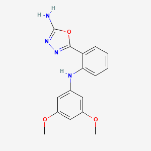 5-[2-(3,5-Dimethoxyanilino)phenyl]-1,3,4-oxadiazol-2-amine