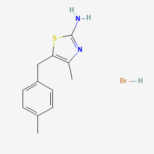 molecular formula C12H15BrN2S B1521192 4-甲基-5-[(4-甲苯基)甲基]-1,3-噻唑-2-胺氢溴酸盐 CAS No. 1181458-74-1