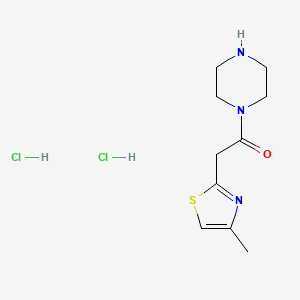 molecular formula C10H17Cl2N3OS B1521195 2-(4-甲基-1,3-噻唑-2-基)-1-(哌嗪-1-基)乙烷-1-酮二盐酸盐 CAS No. 1193387-83-5