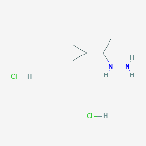 molecular formula C5H14Cl2N2 B1521197 (1-Cyclopropylethyl)hydrazine dihydrochloride CAS No. 1181458-56-9