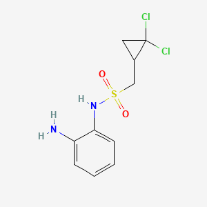 molecular formula C10H12Cl2N2O2S B1521206 N-(2-aminophenyl)-1-(2,2-dichlorocyclopropyl)methanesulfonamide CAS No. 1146290-04-1