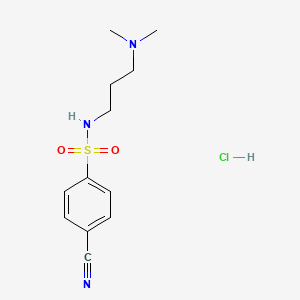4-cyano-N-[3-(dimethylamino)propyl]benzene-1-sulfonamide hydrochloride