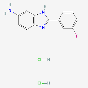 molecular formula C13H12Cl2FN3 B1521212 2-(3-fluorophenyl)-1H-1,3-benzodiazol-5-amine dihydrochloride CAS No. 1193389-68-2