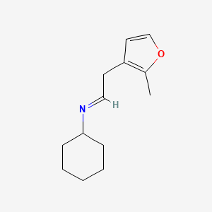 (1E)-N-Cyclohexyl-2-(2-methylfuran-3-yl)ethan-1-imine