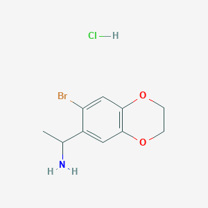 1-(7-Bromo-2,3-dihydro-1,4-benzodioxin-6-yl)ethan-1-amine hydrochloride