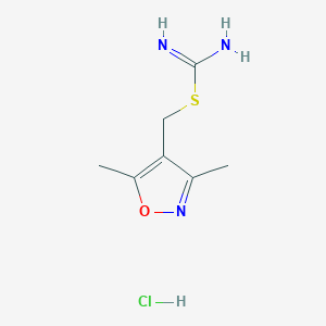 B1521223 {[(Dimethyl-1,2-oxazol-4-yl)methyl]sulfanyl}methanimidamide hydrochloride CAS No. 136389-69-0