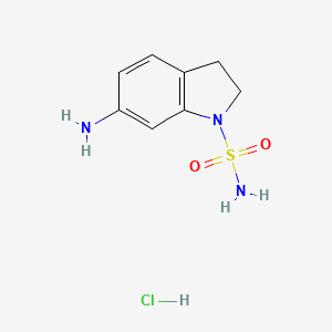 molecular formula C8H12ClN3O2S B1521229 6-氨基-2,3-二氢-1H-吲哚-1-磺酰胺盐酸盐 CAS No. 1193389-87-5