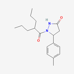 5-(4-Methylphenyl)-1-(2-propylpentanoyl)pyrazolidin-3-one