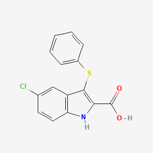 1H-Indole-2-carboxylic acid, 5-chloro-3-(phenylthio)-