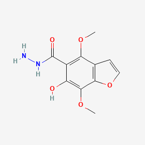 molecular formula C11H12N2O5 B15212467 6-Hydroxy-4,7-dimethoxy-1-benzofuran-5-carbohydrazide CAS No. 88258-59-7