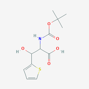 3-Hydroxy-2-[(2-methylpropan-2-yl)oxycarbonylamino]-3-thiophen-2-ylpropanoic acid