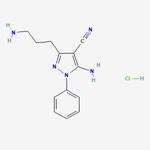 5-amino-3-(3-aminopropyl)-1-phenyl-1H-pyrazole-4-carbonitrile hydrochloride