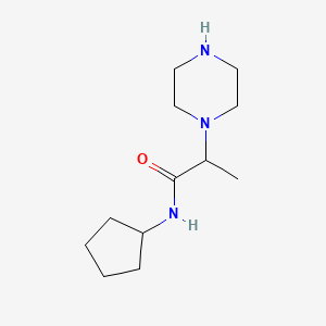 molecular formula C12H23N3O B1521286 N-cyclopentyl-2-(piperazin-1-yl)propanamide CAS No. 1018568-87-0