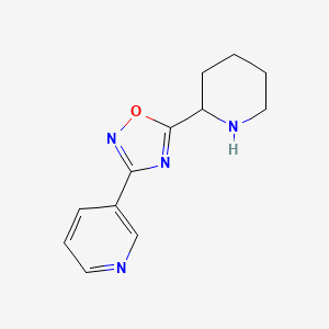 molecular formula C12H14N4O B1521287 3-[5-(哌啶-2-基)-1,2,4-恶二唑-3-基]吡啶 CAS No. 1036471-54-1