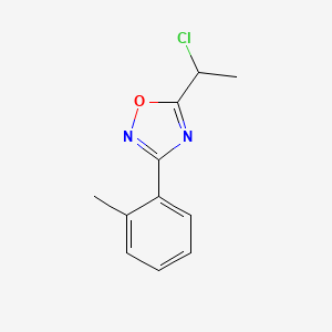 molecular formula C11H11ClN2O B1521293 5-(1-Chloroethyl)-3-(2-methylphenyl)-1,2,4-oxadiazole CAS No. 1040053-53-9