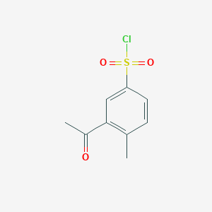 molecular formula C9H9ClO3S B1521298 3-Acetyl-4-methylbenzene-1-sulfonyl chloride CAS No. 1152590-15-2