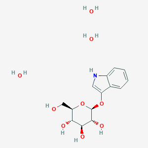 molecular formula C14H23NO9 B015213 (2R,3S,4S,5R,6S)-2-(羟甲基)-6-(1H-吲哚-3-氧基)氧杂烷-3,4,5-三醇；三水合物 CAS No. 1328-73-0