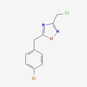 molecular formula C10H8BrClN2O B1521300 5-[(4-Bromophenyl)methyl]-3-(chloromethyl)-1,2,4-oxadiazole CAS No. 1152504-39-6