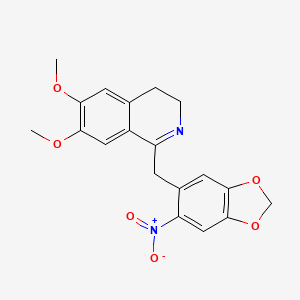 6,7-Dimethoxy-1-((6-nitrobenzo[d][1,3]dioxol-5-yl)methyl)-3,4-dihydroisoquinoline