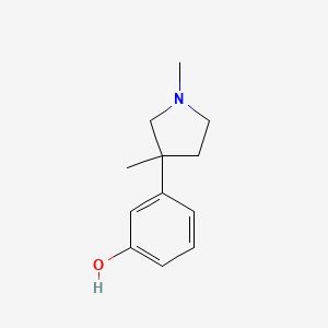 molecular formula C12H17NO B15213057 3-(1,3-Dimethylpyrrolidin-3-yl)phenol CAS No. 2093-29-0