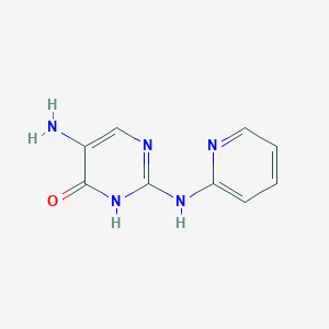 molecular formula C9H9N5O B15213099 5-Amino-2-[(pyridin-2-yl)amino]pyrimidin-4(3H)-one CAS No. 77961-59-2