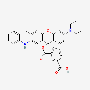 Spiro[isobenzofuran-1(3H),9'-[9H]xanthene]-5-carboxylic acid, 6'-(diethylamino)-3'-methyl-3-oxo-2'-(phenylamino)-