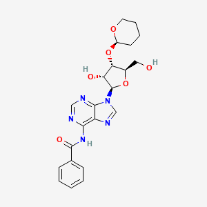 N-(9-((2R,3R,4S,5R)-3-Hydroxy-5-(hydroxymethyl)-4-(((R)-tetrahydro-2H-pyran-2-yl)oxy)tetrahydrofuran-2-yl)-9H-purin-6-yl)benzamide