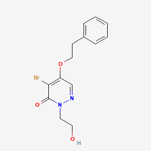 3(2H)-Pyridazinone, 4-bromo-2-(2-hydroxyethyl)-5-(2-phenylethoxy)-