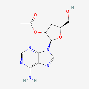 molecular formula C12H15N5O4 B15213319 (2R,3R,5S)-2-(6-amino-9H-purin-9-yl)-5-(hydroxymethyl)tetrahydrofuran-3-yl acetate 