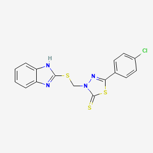 3-((1H-Benzimidazol-2-ylthio)methyl)-5-(4-chlorophenyl)-1,3,4-thiadiazole-2(3H)-thione