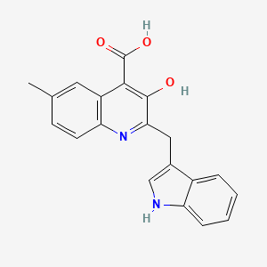 3-Hydroxy-2-[(1H-indol-3-yl)methyl]-6-methylquinoline-4-carboxylic acid