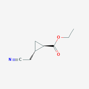 molecular formula C8H11NO2 B1521356 Ethyl trans-2-(cyanomethyl)cyclopropane-1-carboxylate CAS No. 84673-46-1