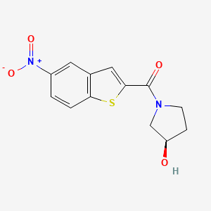 molecular formula C13H12N2O4S B15213622 3-Pyrrolidinol, 1-[(5-nitrobenzo[b]thien-2-yl)carbonyl]-, (3R)- CAS No. 832103-02-3