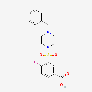 molecular formula C18H19FN2O4S B1521373 3-[(4-Benzylpiperazin-1-yl)sulfonyl]-4-fluorobenzoic acid CAS No. 1054112-12-7