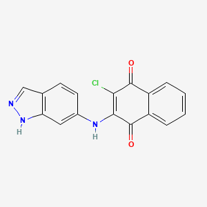 molecular formula C17H10ClN3O2 B15213751 2-Chloro-3-(1h-indazol-6-ylamino)naphthalene-1,4-dione CAS No. 22295-47-2