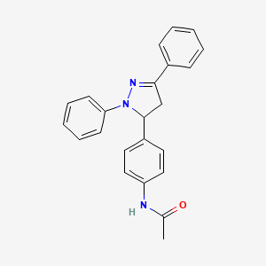 molecular formula C23H21N3O B15213762 N-(4-(1,3-Diphenyl-4,5-dihydro-1H-pyrazol-5-yl)phenyl)acetamide CAS No. 10179-72-3