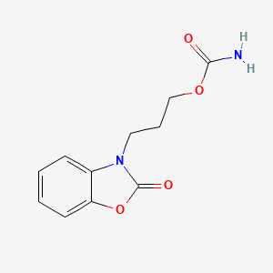 molecular formula C11H12N2O4 B15213831 2-Benzoxazolinone, 3-(3-hydroxypropyl)-, carbamate (ester) CAS No. 19420-40-7