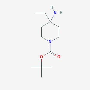 molecular formula C12H24N2O2 B1521384 叔丁基 4-氨基-4-乙基哌啶-1-羧酸酯 CAS No. 741687-07-0