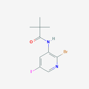 molecular formula C10H12BrIN2O B1521387 N-(2-Bromo-5-iodopyridin-3-yl)pivalamide CAS No. 1203498-93-4