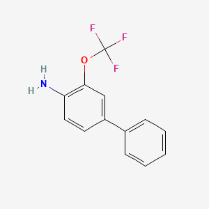 molecular formula C13H10F3NO B1521392 4-Amino-3-(trifluoromethoxy)biphenyl CAS No. 1214363-74-2