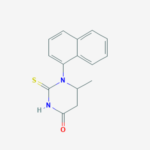 molecular formula C15H14N2OS B15213944 6-Methyl-1-(naphthalen-1-yl)-2-sulfanylidenetetrahydropyrimidin-4(1H)-one CAS No. 87973-73-7