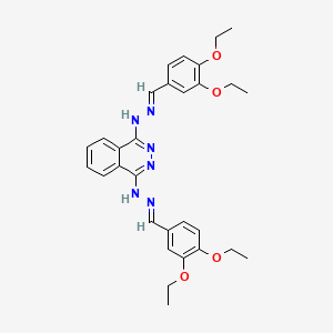 molecular formula C30H34N6O4 B15213962 1,4-Bis(2-(3,4-diethoxybenzylidene)hydrazinyl)phthalazine CAS No. 27704-11-6