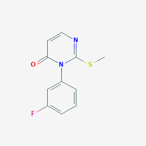 molecular formula C11H9FN2OS B15214030 3-(3-Fluorophenyl)-2-(methylsulfanyl)pyrimidin-4(3H)-one CAS No. 89069-20-5