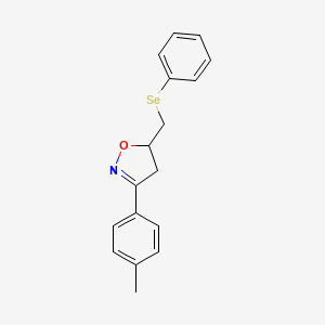 molecular formula C17H17NOSe B15214041 Isoxazole, 4,5-dihydro-3-(4-methylphenyl)-5-[(phenylseleno)methyl]- CAS No. 828939-54-4