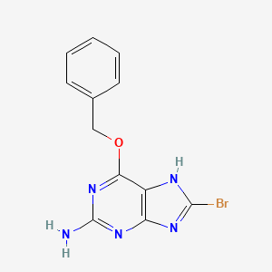 molecular formula C12H10BrN5O B15214059 1H-Purin-2-amine, 8-bromo-6-(phenylmethoxy)- CAS No. 160948-28-7