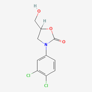 molecular formula C10H9Cl2NO3 B15214079 3-(3,4-Dichlorophenyl)-5-hydroxymethyl-2-oxazolidinone CAS No. 42902-33-0