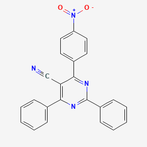 molecular formula C23H14N4O2 B15214081 4-(4-Nitrophenyl)-2,6-diphenylpyrimidine-5-carbonitrile CAS No. 89058-97-9